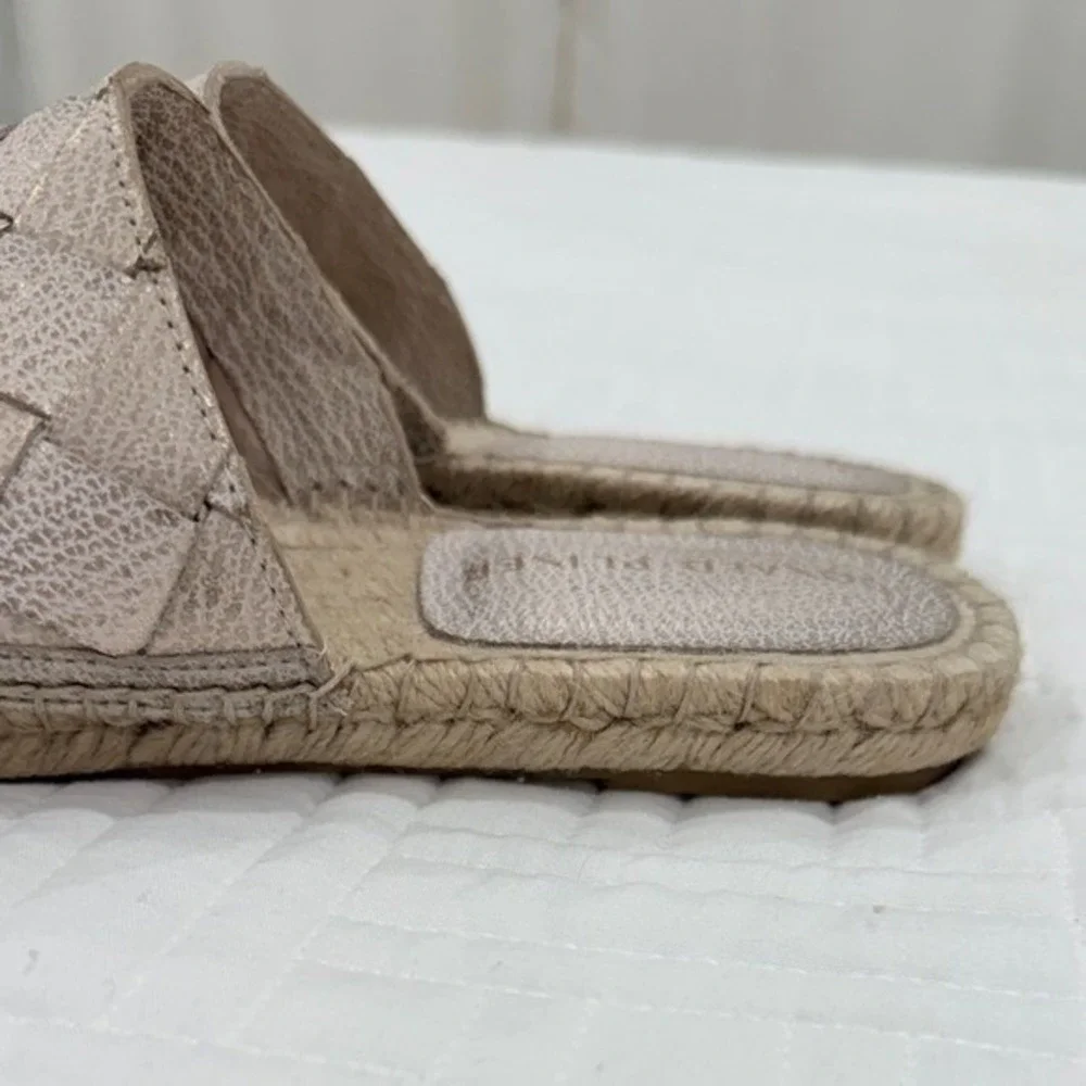 Donald Pliner Metallic Woven Leather Espadrille Slide Sandals Gold Women‎ 7.5